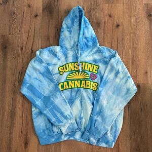 Sunshine Cannabis Blue Tie-Dye Hoodie